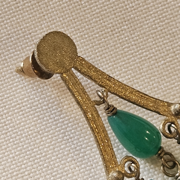 Rivka Friedman Teardrop Green Quartzite Chandelier Earrings - Picture 4 of 10